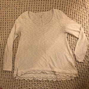 Cream/ Ivory Long Sleeve Bethany Mota Top